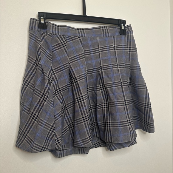 Garage Dresses & Skirts - Garage Gray and Blue Plaid Skater Skirt